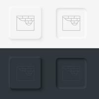 building, construction, industry, brick, neumorphic style button vector