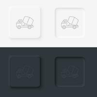 building, concrete, neumorphic style button vector