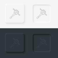 jack hammer, building, neumorphic style button vector