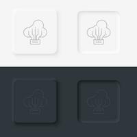 Backup, cloud, neumorphic style button vector