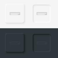 Sd, neumorphic style button vector