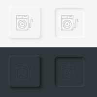 Disk, drive, neumorphic style button vector