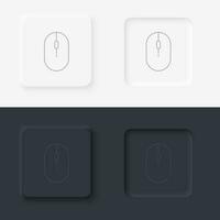 Click, hardware, mouse, neumorphic style button vector