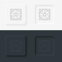 Culler, neumorphic style button vector