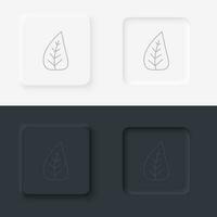 Botanical, forest, neumorphic style button vector