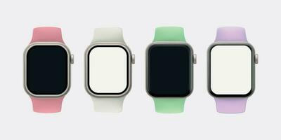 new smart watches set with various bands vector