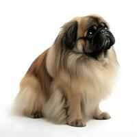 Pekingese  breed dog isolated on a clear white background photo