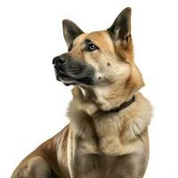 Chinook breed dog isolated on a white background photo