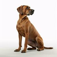 Rhodesian Ridgeback breed dog isolated on a bright white background photo