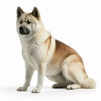 Akita breed dog isolated on a bright white background photo
