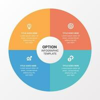 cuatro pasos opciones, empollón análisis, trimestral cronograma infografía modelo diseño vector