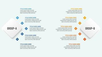 proceso flujo de trabajo, dos y no, comparación gráfico infografía modelo diseño vector