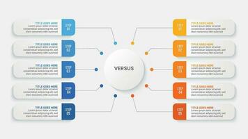 proceso flujo de trabajo, dos y no, comparación gráfico infografía modelo diseño vector