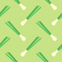 scallion seamless pattern vector illustration. Basil and spring onion pattern design or background