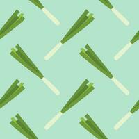 scallion seamless pattern vector illustration. Basil and spring onion pattern design or background