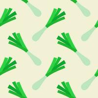 scallion seamless pattern vector illustration. Basil and spring onion pattern design or background