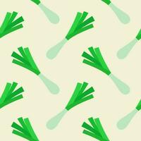 scallion seamless pattern vector illustration. Basil and spring onion pattern design or background