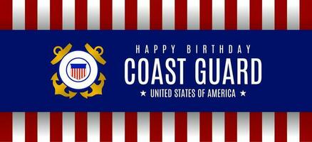 Coast Guard birthday template and symbol. Vector illustration. Suitable for Poster, Banners, background and greeting card.