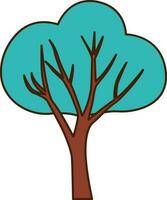 Vector Blue tree in abstraction style with splashes icon. Vector A tree with a pleasant leaf color icon.