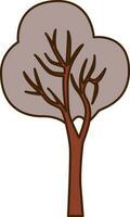 Vector tree with gray color leaves icon. Vector Tarnished house icon.