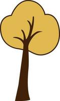 Vector detached tree linden with yellow leaves icon. Vector small tree icon.