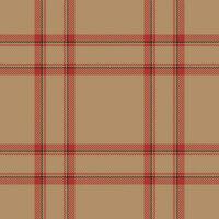 Plaid seamless pattern. Check fabric texture. Vector textile print.