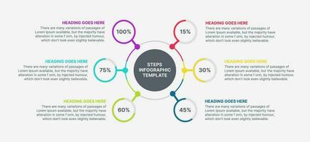 seis opciones circulo infografía modelo diseño vector