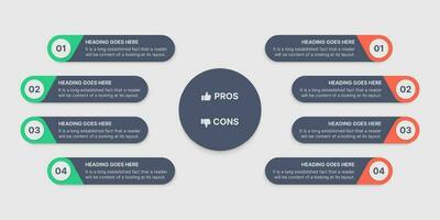 Pros and Cons, Do and Dont, VS Versus Comparison Infographic Template Design vector