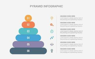 pirámide, triángulo, gráfico infografía plano vector diseño para presentaciones