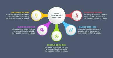 cinco opciones circulo infografía modelo diseño vector