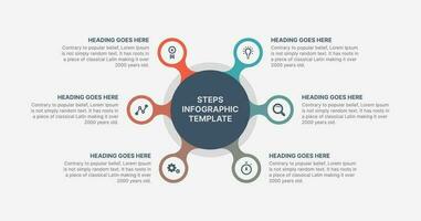 Six Options Circle Infographic Template Design vector