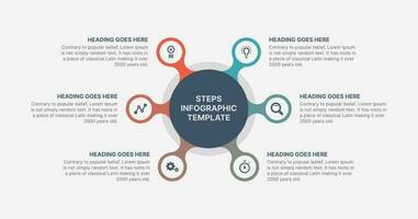 seis opciones circulo infografía modelo diseño vector