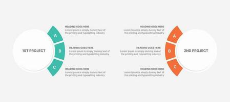 Comparison, Option, Circle, Infographic design template With work Flow Chart vector