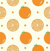 oranges illustration Seamless pattern background vector