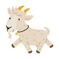 Cute goat walking character cartoon vector