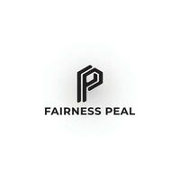 Abstract the initial letter FP or PF in black color isolated on white background. Alphabet letters Initials Monogram logo FP, PF, PP, or P logo applied for beauty and fashion logo design inspiration. vector