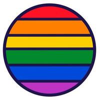 Traditional Gay LGBT Pride Flag Circle Badge vector