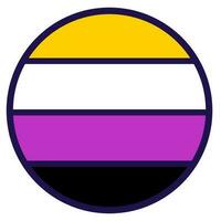 Nonbinary LGBT Pride Flag Festive Circle Badge vector