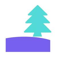 Solid Camping Fir Tree Simple Flat Icon vector