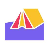 Solid Campin Tent Simple Flat Icon vector
