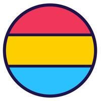 Pansexual LGBT Pride Flag Festive Circle Badge vector