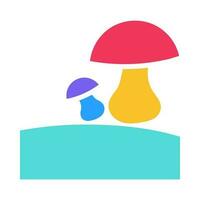 Solid Mushrooms Simple Flat Icon vector