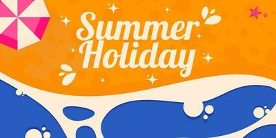 happy Summer holidays banner. vector illustration