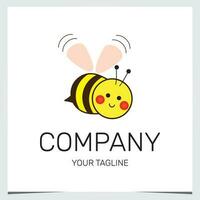 cute honey bee logo premium elegant template vector eps 10