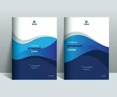 Blue Proposal Cover Design Template adept for multipurpose Projects vector