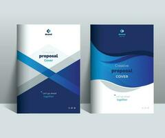 Blue Proposal Cover Design Template adept for multipurpose Projects vector