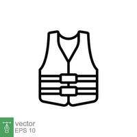 Life vest icon. Simple outline style. Safety jacket, water transportation security guard equipment concept. Thin line symbol. Vector illustration isolated on white background. EPS 10.