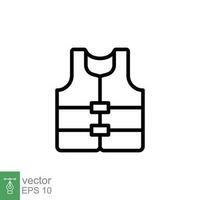 Life vest icon. Simple outline style. Safety jacket, water transportation security guard equipment concept. Thin line symbol. Vector illustration isolated on white background. EPS 10.