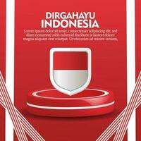 social medios de comunicación bandera saludo Indonesia independencia día vector