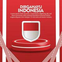 social media banner greeting Indonesia independence day vector